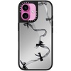 image:imageCASETiFY for iPhone 17 Case  Metallic Glaze MagSafe Compatible  ScratchResistant  Reflective  49 ft Drop Protection  Audio Cassette  Silver On BlackBlack Organza Ribbons