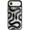 image:imageCASETiFY for iPhone 17 Case  Metallic Glaze MagSafe Compatible  ScratchResistant  Reflective  49 ft Drop Protection  Audio Cassette  Silver On BlackBlack Kingsnake