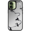 image:imageCASETiFY for iPhone 17 Case  Metallic Glaze MagSafe Compatible  ScratchResistant  Reflective  49 ft Drop Protection  Audio Cassette  Silver On BlackBlack Organza Ribbons