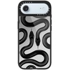 image:imageCASETiFY for iPhone 17 Case  Metallic Glaze MagSafe Compatible  ScratchResistant  Reflective  49 ft Drop Protection  Audio Cassette  Silver On BlackBlack Kingsnake