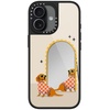 image:imageCASETiFY for iPhone 17 Case  Metallic Glaze MagSafe Compatible  ScratchResistant  Reflective  49 ft Drop Protection  Audio Cassette  Silver On BlackCheckered Dachshund Mirror