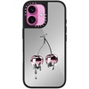 image:imageCASETiFY for iPhone 17 Case  Metallic Glaze MagSafe Compatible  ScratchResistant  Reflective  49 ft Drop Protection  Audio Cassette  Silver On BlackColored Melting Cherry