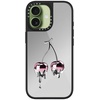 image:imageCASETiFY for iPhone 17 Case  Metallic Glaze MagSafe Compatible  ScratchResistant  Reflective  49 ft Drop Protection  Audio Cassette  Silver On BlackColored Melting Cherry