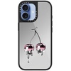 image:imageCASETiFY for iPhone 17 Case  Metallic Glaze MagSafe Compatible  ScratchResistant  Reflective  49 ft Drop Protection  Audio Cassette  Silver On BlackColored Melting Cherry