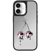 image:imageCASETiFY for iPhone 17 Case  Metallic Glaze MagSafe Compatible  ScratchResistant  Reflective  49 ft Drop Protection  Audio Cassette  Silver On BlackColored Melting Cherry