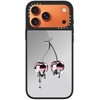 image:imageCASETiFY for iPhone 17 Case  Metallic Glaze MagSafe Compatible  ScratchResistant  Reflective  49 ft Drop Protection  Audio Cassette  Silver On BlackColored Melting Cherry