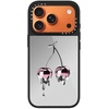 image:imageCASETiFY for iPhone 17 Case  Metallic Glaze MagSafe Compatible  ScratchResistant  Reflective  49 ft Drop Protection  Audio Cassette  Silver On BlackColored Melting Cherry