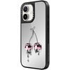 image:imageCASETiFY for iPhone 17 Case  Metallic Glaze MagSafe Compatible  ScratchResistant  Reflective  49 ft Drop Protection  Audio Cassette  Silver On BlackColored Melting Cherry