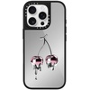 image:imageCASETiFY for iPhone 17 Case  Metallic Glaze MagSafe Compatible  ScratchResistant  Reflective  49 ft Drop Protection  Audio Cassette  Silver On BlackColored Melting Cherry