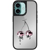 image:imageCASETiFY for iPhone 17 Case  Metallic Glaze MagSafe Compatible  ScratchResistant  Reflective  49 ft Drop Protection  Audio Cassette  Silver On BlackColored Melting Cherry