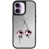 image:imageCASETiFY for iPhone 17 Case  Metallic Glaze MagSafe Compatible  ScratchResistant  Reflective  49 ft Drop Protection  Audio Cassette  Silver On BlackColored Melting Cherry