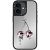 image:imageCASETiFY for iPhone 17 Case  Metallic Glaze MagSafe Compatible  ScratchResistant  Reflective  49 ft Drop Protection  Audio Cassette  Silver On BlackColored Melting Cherry