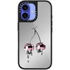 image:imageCASETiFY for iPhone 17 Case  Metallic Glaze MagSafe Compatible  ScratchResistant  Reflective  49 ft Drop Protection  Audio Cassette  Silver On BlackColored Melting Cherry