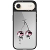 image:imageCASETiFY for iPhone 17 Case  Metallic Glaze MagSafe Compatible  ScratchResistant  Reflective  49 ft Drop Protection  Audio Cassette  Silver On BlackColored Melting Cherry