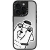 image:imageCASETiFY for iPhone 17 Case  Metallic Glaze MagSafe Compatible  ScratchResistant  Reflective  49 ft Drop Protection  Audio Cassette  Silver On BlackDOG LOVES COFFEE