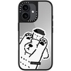 image:imageCASETiFY for iPhone 17 Case  Metallic Glaze MagSafe Compatible  ScratchResistant  Reflective  49 ft Drop Protection  Audio Cassette  Silver On BlackDOG LOVES COFFEE