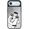 image:imageCASETiFY for iPhone 17 Case  Metallic Glaze MagSafe Compatible  ScratchResistant  Reflective  49 ft Drop Protection  Audio Cassette  Silver On BlackDOG LOVES COFFEE