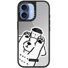 image:imageCASETiFY for iPhone 17 Case  Metallic Glaze MagSafe Compatible  ScratchResistant  Reflective  49 ft Drop Protection  Audio Cassette  Silver On BlackDOG LOVES COFFEE