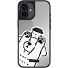 image:imageCASETiFY for iPhone 17 Case  Metallic Glaze MagSafe Compatible  ScratchResistant  Reflective  49 ft Drop Protection  Audio Cassette  Silver On BlackDOG LOVES COFFEE