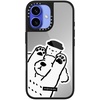 image:imageCASETiFY for iPhone 17 Case  Metallic Glaze MagSafe Compatible  ScratchResistant  Reflective  49 ft Drop Protection  Audio Cassette  Silver On BlackDOG LOVES COFFEE