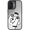 image:imageCASETiFY for iPhone 17 Case  Metallic Glaze MagSafe Compatible  ScratchResistant  Reflective  49 ft Drop Protection  Audio Cassette  Silver On BlackDOG LOVES COFFEE
