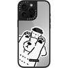 image:imageCASETiFY for iPhone 17 Case  Metallic Glaze MagSafe Compatible  ScratchResistant  Reflective  49 ft Drop Protection  Audio Cassette  Silver On BlackDOG LOVES COFFEE
