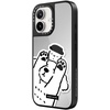 image:imageCASETiFY for iPhone 17 Case  Metallic Glaze MagSafe Compatible  ScratchResistant  Reflective  49 ft Drop Protection  Audio Cassette  Silver On BlackDOG LOVES COFFEE