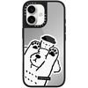 image:imageCASETiFY for iPhone 17 Case  Metallic Glaze MagSafe Compatible  ScratchResistant  Reflective  49 ft Drop Protection  Audio Cassette  Silver On BlackDOG LOVES COFFEE