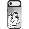image:imageCASETiFY for iPhone 17 Case  Metallic Glaze MagSafe Compatible  ScratchResistant  Reflective  49 ft Drop Protection  Audio Cassette  Silver On BlackDOG LOVES COFFEE
