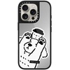 image:imageCASETiFY for iPhone 17 Case  Metallic Glaze MagSafe Compatible  ScratchResistant  Reflective  49 ft Drop Protection  Audio Cassette  Silver On BlackDOG LOVES COFFEE
