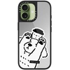 image:imageCASETiFY for iPhone 17 Case  Metallic Glaze MagSafe Compatible  ScratchResistant  Reflective  49 ft Drop Protection  Audio Cassette  Silver On BlackDOG LOVES COFFEE