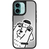 image:imageCASETiFY for iPhone 17 Case  Metallic Glaze MagSafe Compatible  ScratchResistant  Reflective  49 ft Drop Protection  Audio Cassette  Silver On BlackDOG LOVES COFFEE