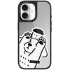 image:imageCASETiFY for iPhone 17 Case  Metallic Glaze MagSafe Compatible  ScratchResistant  Reflective  49 ft Drop Protection  Audio Cassette  Silver On BlackDOG LOVES COFFEE
