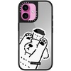 image:imageCASETiFY for iPhone 17 Case  Metallic Glaze MagSafe Compatible  ScratchResistant  Reflective  49 ft Drop Protection  Audio Cassette  Silver On BlackDOG LOVES COFFEE