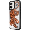 image:imageCASETiFY for iPhone 17 Case  Metallic Glaze MagSafe Compatible  ScratchResistant  Reflective  49 ft Drop Protection  Audio Cassette  Silver On BlackFierce Tiger