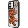 image:imageCASETiFY for iPhone 17 Case  Metallic Glaze MagSafe Compatible  ScratchResistant  Reflective  49 ft Drop Protection  Audio Cassette  Silver On BlackFierce Tiger