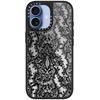image:imageCASETiFY for iPhone 17 Case  Metallic Glaze MagSafe Compatible  ScratchResistant  Reflective  49 ft Drop Protection  Audio Cassette  Silver On BlackLace Pattern