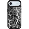 image:imageCASETiFY for iPhone 17 Case  Metallic Glaze MagSafe Compatible  ScratchResistant  Reflective  49 ft Drop Protection  Audio Cassette  Silver On BlackLace Pattern