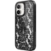 image:imageCASETiFY for iPhone 17 Case  Metallic Glaze MagSafe Compatible  ScratchResistant  Reflective  49 ft Drop Protection  Audio Cassette  Silver On BlackLace Pattern