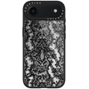 image:imageCASETiFY for iPhone 17 Case  Metallic Glaze MagSafe Compatible  ScratchResistant  Reflective  49 ft Drop Protection  Audio Cassette  Silver On BlackLace Pattern