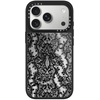 image:imageCASETiFY for iPhone 17 Case  Metallic Glaze MagSafe Compatible  ScratchResistant  Reflective  49 ft Drop Protection  Audio Cassette  Silver On BlackLace Pattern