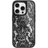 image:imageCASETiFY for iPhone 17 Case  Metallic Glaze MagSafe Compatible  ScratchResistant  Reflective  49 ft Drop Protection  Audio Cassette  Silver On BlackLace Pattern