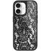 image:imageCASETiFY for iPhone 17 Case  Metallic Glaze MagSafe Compatible  ScratchResistant  Reflective  49 ft Drop Protection  Audio Cassette  Silver On BlackLace Pattern