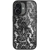 image:imageCASETiFY for iPhone 17 Case  Metallic Glaze MagSafe Compatible  ScratchResistant  Reflective  49 ft Drop Protection  Audio Cassette  Silver On BlackLace Pattern