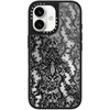 image:imageCASETiFY for iPhone 17 Case  Metallic Glaze MagSafe Compatible  ScratchResistant  Reflective  49 ft Drop Protection  Audio Cassette  Silver On BlackLace Pattern