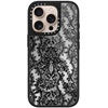 image:imageCASETiFY for iPhone 17 Case  Metallic Glaze MagSafe Compatible  ScratchResistant  Reflective  49 ft Drop Protection  Audio Cassette  Silver On BlackLace Pattern