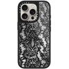 image:imageCASETiFY for iPhone 17 Case  Metallic Glaze MagSafe Compatible  ScratchResistant  Reflective  49 ft Drop Protection  Audio Cassette  Silver On BlackLace Pattern