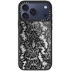 image:imageCASETiFY for iPhone 17 Case  Metallic Glaze MagSafe Compatible  ScratchResistant  Reflective  49 ft Drop Protection  Audio Cassette  Silver On BlackLace Pattern