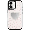 image:imageCASETiFY for iPhone 17 Case  Metallic Glaze MagSafe Compatible  ScratchResistant  Reflective  49 ft Drop Protection  Audio Cassette  Silver On BlackPearly Heart