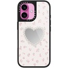 image:imageCASETiFY for iPhone 17 Case  Metallic Glaze MagSafe Compatible  ScratchResistant  Reflective  49 ft Drop Protection  Audio Cassette  Silver On BlackPearly Heart